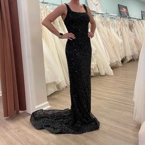 Aleta Prom Dress Black Sequins